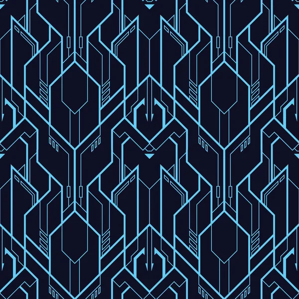 Arte abstracto techno sin costuras moderno patrón de azulejos — Vector de stock