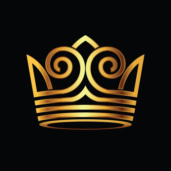 Crown modern gold logo vector — Stock Vector