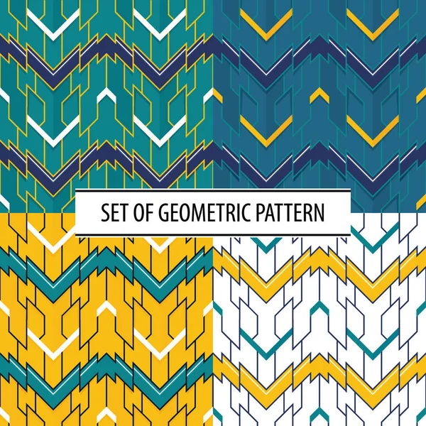 Ensemble abstrait de géométrique sans couture motif de couleur de tuiles modernes — Image vectorielle