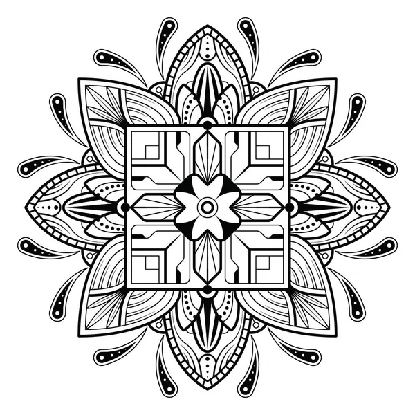 Fleur abstraite Mandala Vintage éléments décoratifs — Image vectorielle