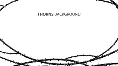 Abstract blackthorn horror with thorns background clipart