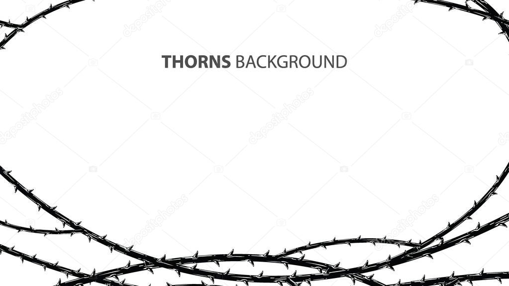 Abstract blackthorn horror with thorns background