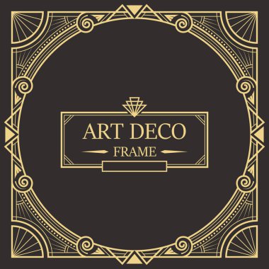 Art deco kenarlık ve çerçeve şablon.