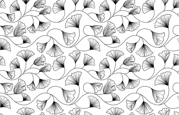 Ginkgo biloba Blätter Muster-Vektor — Stockvektor