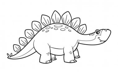 Sevimli karikatür dinozor stegosaurus karakter