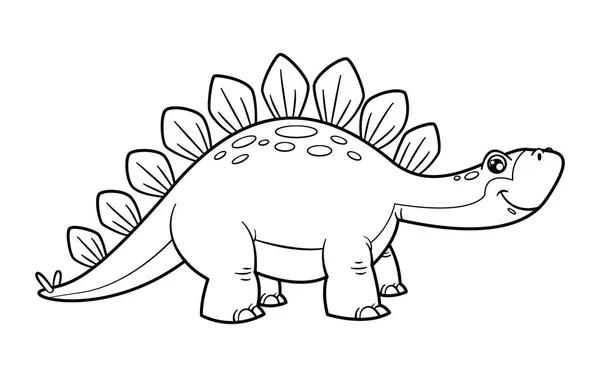Sevimli karikatür dinozor stegosaurus karakter — Stok Vektör
