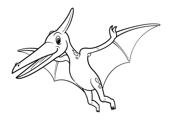 Carino personaggio del dinosauro dei cartoni animati Pteranodon — Vettoriale Stock