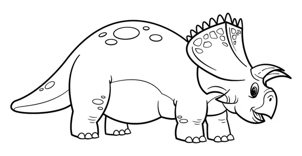 Carino personaggio del dinosauro dei cartoni animati triceratops — Vettoriale Stock