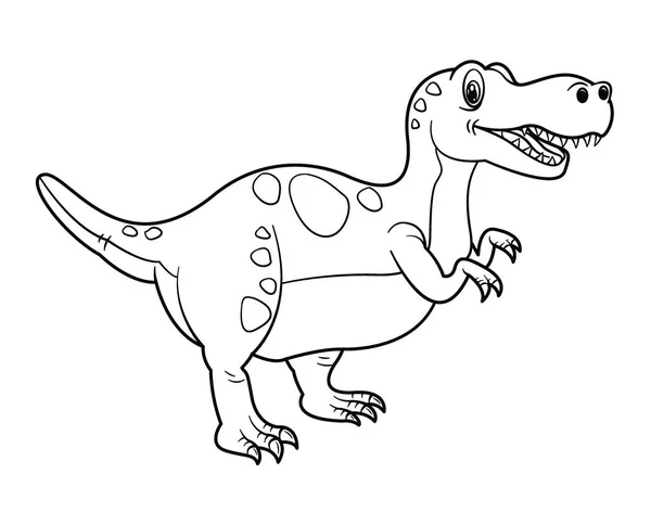 Sevimli karikatür dinozor tyrannosaurus karakter — Stok Vektör