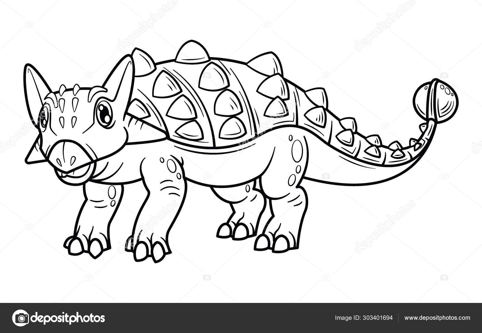 Desenho Para Colorir dinossauro - anquilossauro - Imagens Grátis