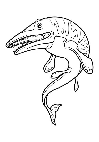 Χαριτωμένο καρτούν δεινόσαυρος Μοσάσαυρος χαρακτήρα — Διανυσματικό Αρχείο