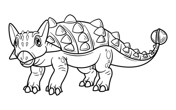 Lindo personaje de dinosaurio de dibujos animados ankylosaurus — Vector de stock