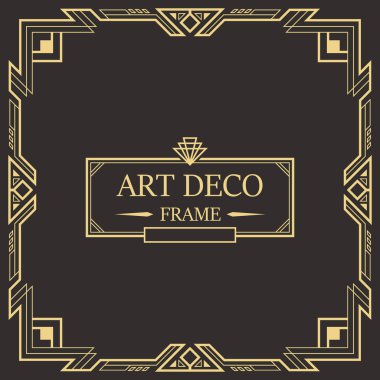 Art deco kenarlık ve çerçeve şablon.