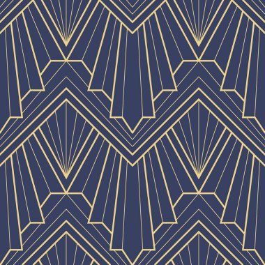 Mavi arka planda soyut sanat deco geometrik fayans desen