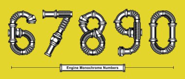 Numbers Engine tek renkli stili bir set 67890