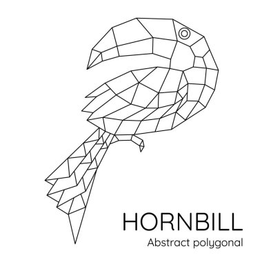 Abstract Polygonal geometric hornbill bird clipart