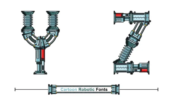 Alfabe Tipografi Yazıtipi Robotik biçimi bir Yz kümesinde — Stok Vektör