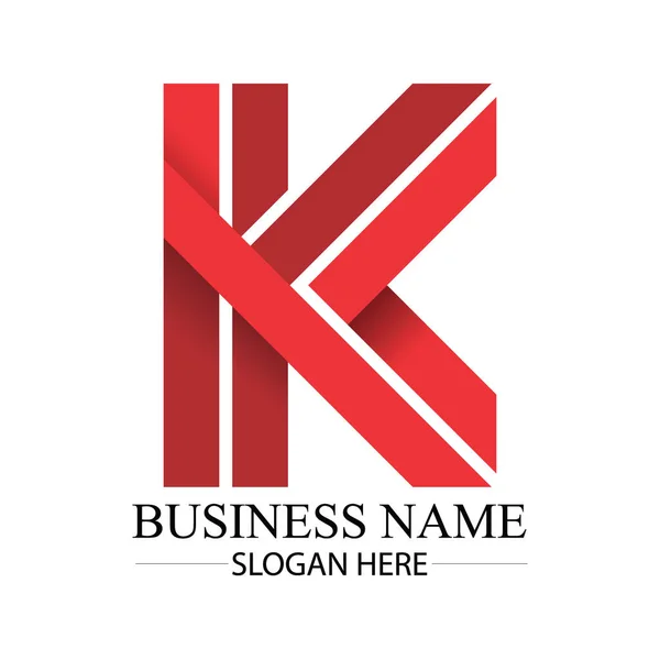 Business Red K Letter Logo șablon — Vector de stoc