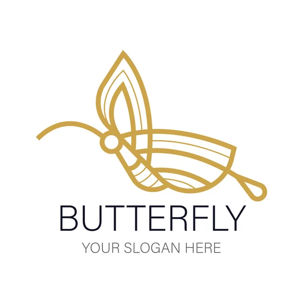 Diseño Del Logotipo Mariposa Geométrica Estilizada Abstracta Sobre Fondo Blanco — Archivo Imágenes Vectoriales