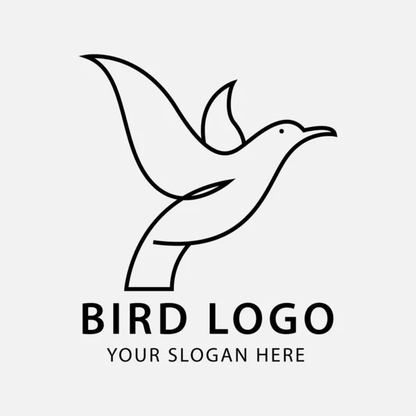 Vogel Logo Design Inspiration Einfach Luxus Kreative Linienkunst Oder Monolin — Stockvektor