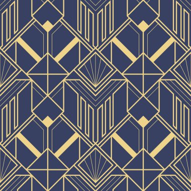 Vektör modern geometrik fayans deseni. Soyut sanat deco kusursuz lüks arka plan.