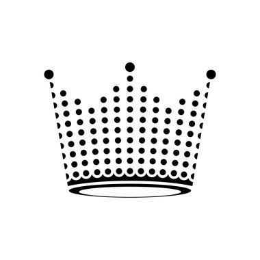 Kraliyet logosu. Siyah arkaplanda siyah nokta simgesi. Vektör illüstrasyonu.