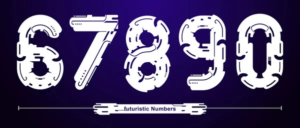 Vector Graphic Numbers Set Abstract Futuristic Modern Font Typography Design — Stock Vector