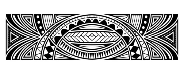 Patrón Tatuaje Polinesio Maori Borde Ornamento Samoa Vector Plantilla Tribal — Archivo Imágenes Vectoriales