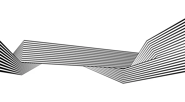 Schwarz Weiße Streifenlinien Abstrakter Grafischer Hintergrund Vektorillustration — Stockvektor