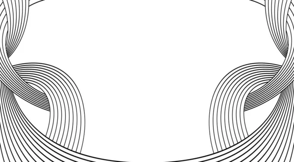 Abstrakte Monochrome Geometrie Illustration Schwarz Und Weiß Gebogene Linie Streifen — Stockvektor