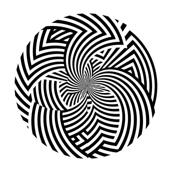 Schwarz Weiß Gestreifte Kreise Ziehen Linien Tätowierungsvektor — Stockvektor
