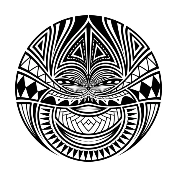 Μαορί Σχήμα Τατουάζ Κύκλο Φυλή Μοτίβο Σχεδιασμού Τατουάζ Πολυνησιακό Διάνυσμα — Διανυσματικό Αρχείο