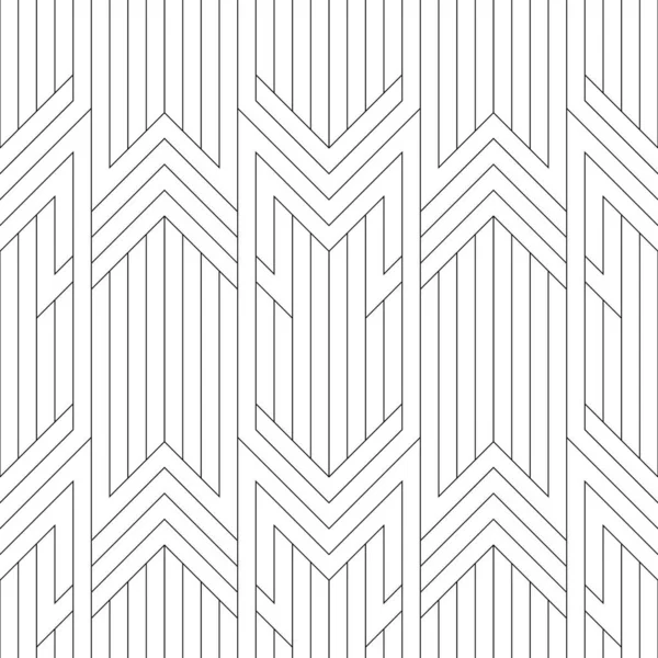 Abstraktes Einfaches Geometrisches Vektormuster Mit Schwarzer Linientextur Auf Weißem Hintergrund — Stockvektor
