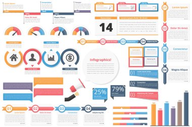 Infographic öğeleri-zaman çizelgesi, işlem grafikler, iş akışı diyagramları, adımları, seçenekleri, indocators, çubuk grafik, vektör eps10 çizim