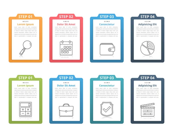 Set Infographic Elements Numbers Line Icons Place Your Text Can — Stock Vector