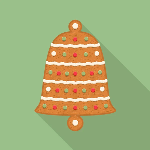 Campana Pan Jengibre Galleta Navidad Tradicional Vector Eps10 Ilustración — Vector de stock