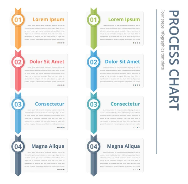 Gráfico Proceso Vertical Plantilla Diagrama Flujo Elementos Diseño Infografías Con — Archivo Imágenes Vectoriales