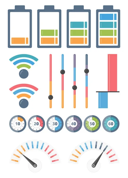 Conjunto Diferentes Indicadores Ilustración Vectorial Eps10 — Archivo Imágenes Vectoriales