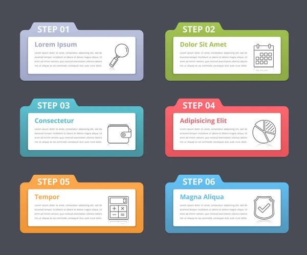 Set Von Infografik Elementen Mit Zahlen Zeilensymbolen Und Ort Für — Stockvektor