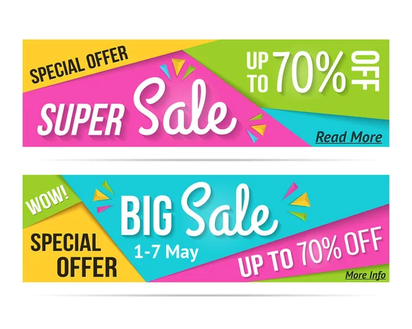 Super Sale and Big Sale Banners — Stock Vector