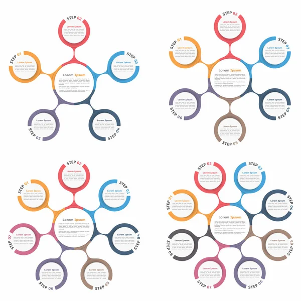 Cirkel-diagrammen Set — Stockvector