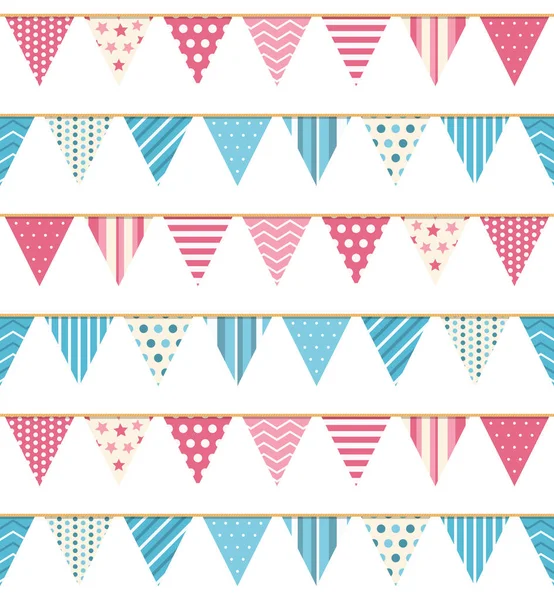 Bunting Seampless Pattern — Stock Vector