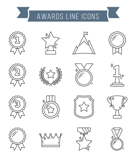 Awards linje ikoner — Stock vektor