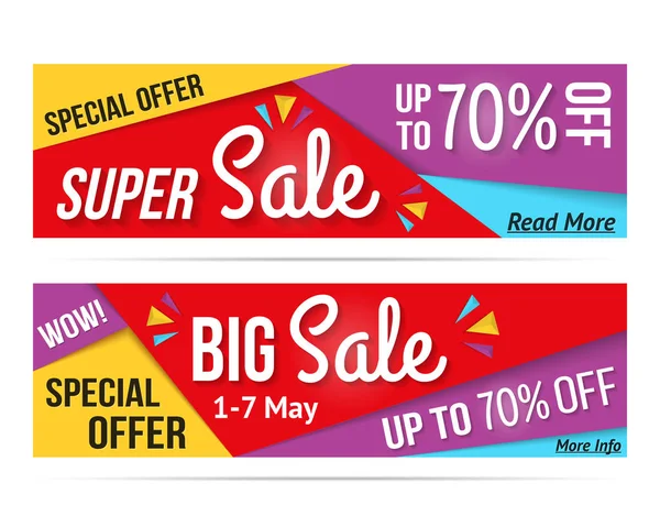 Super Sale and Big Sale Banners — Stock Vector