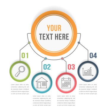 Infographic şablonu ile dört adım