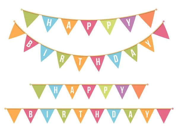 Feliz aniversário Bunting — Vetor de Stock