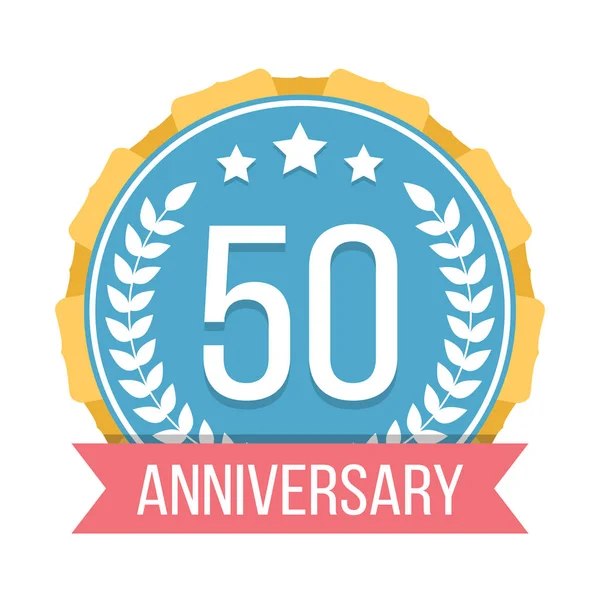 Emblema de aniversário de 50 anos — Vetor de Stock