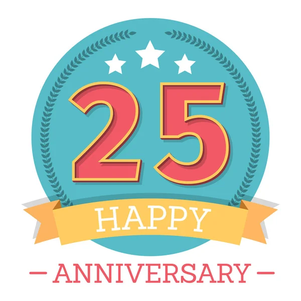 25 Years Anniversary Emblem — Stock Vector