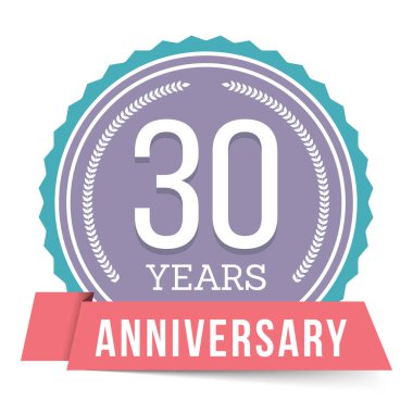 30. yıl dönümü amblemi, vektör eps10 illüstrasyon