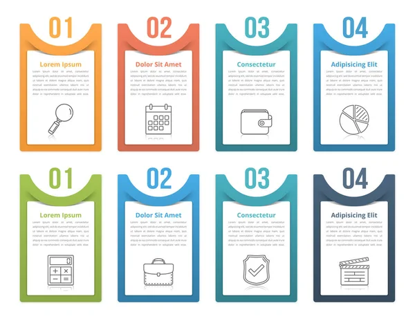 Set Infographic Elements Numbers Line Icons Place Your Text Can — Stock Vector